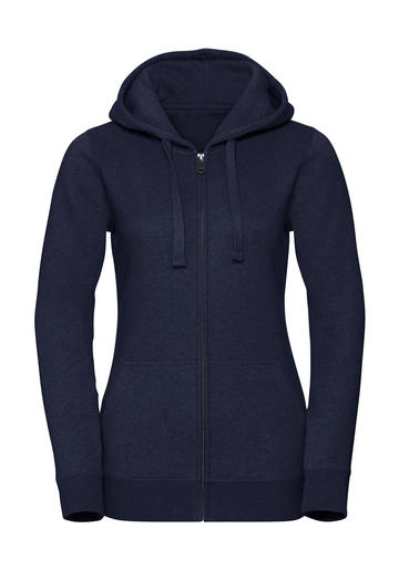 Authentisches Melange-Sweatshirt mit Kapuze und Reißverschluss für Damen - IM - Indigo Melange