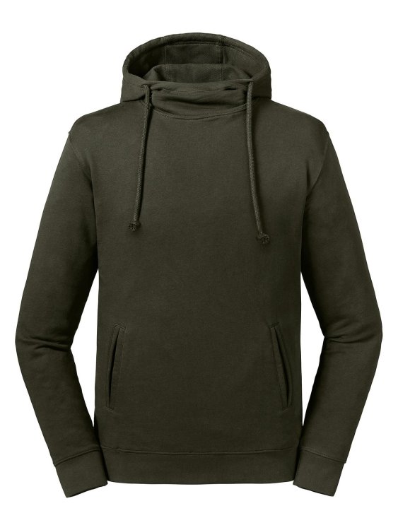 Reiner Bio-Hoodie mit hohem Kragen - DO - Dunkelolivgrün