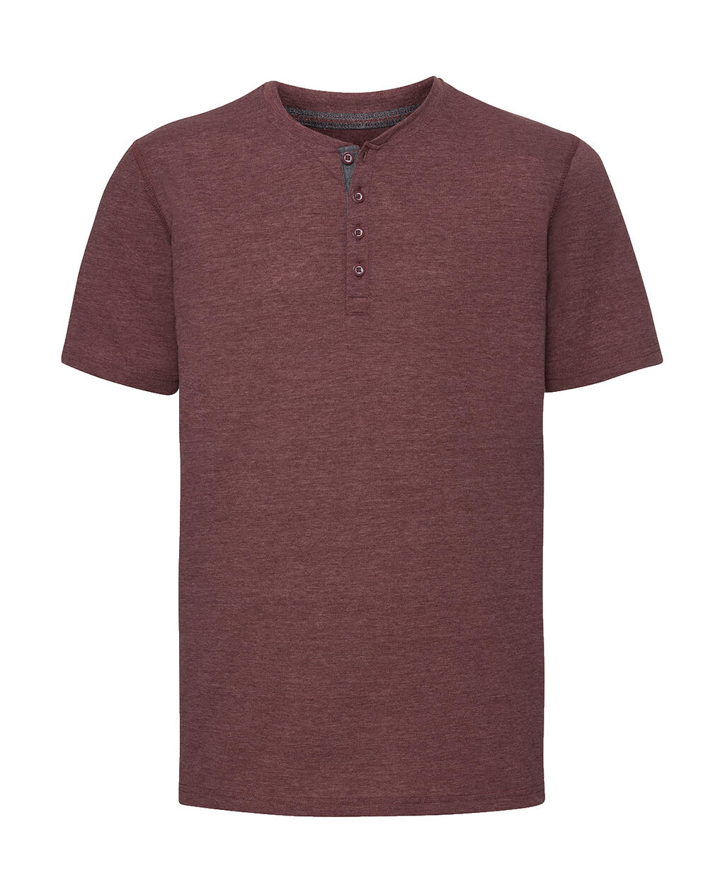 Henley HD T-Shirt - MM - Kastanienbrauner Mergel