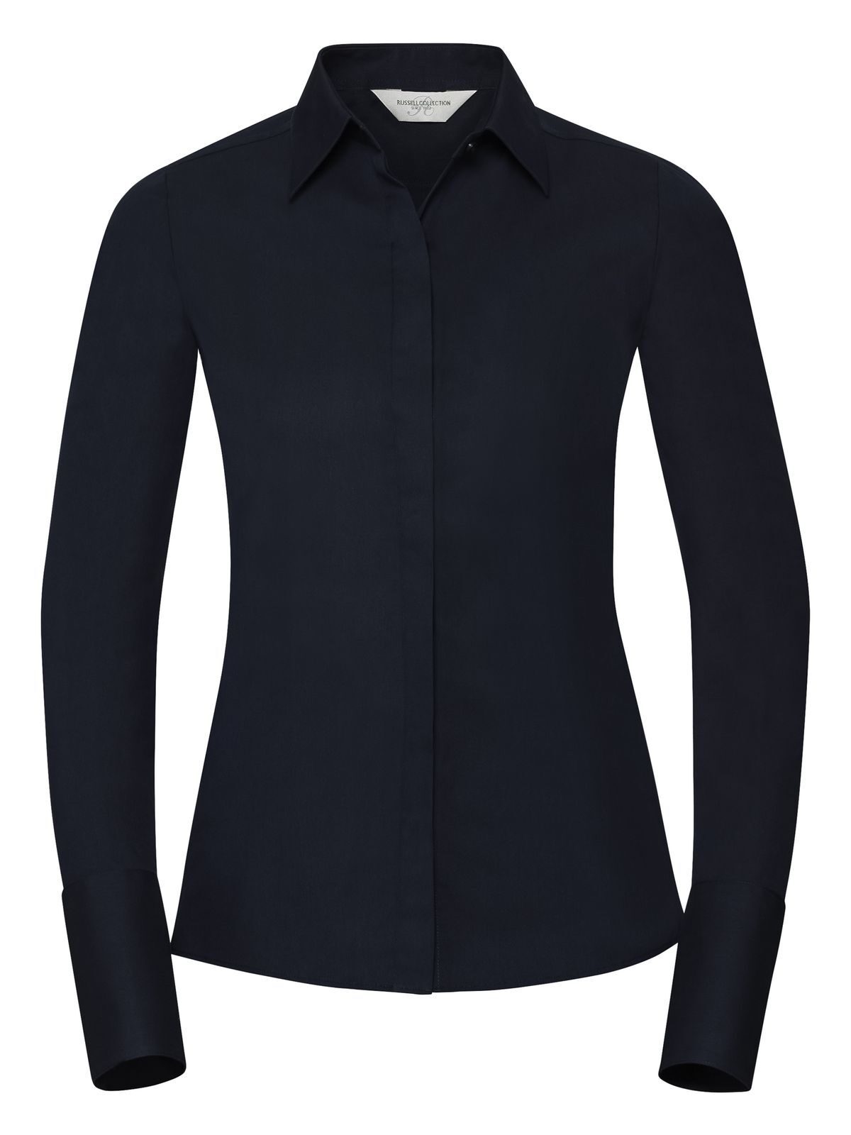 Damen Langarm-Shirt mit taillierter Passform und ultimativem Stretchanteil - NB - Hellblau/Oxfordblau/Weiß