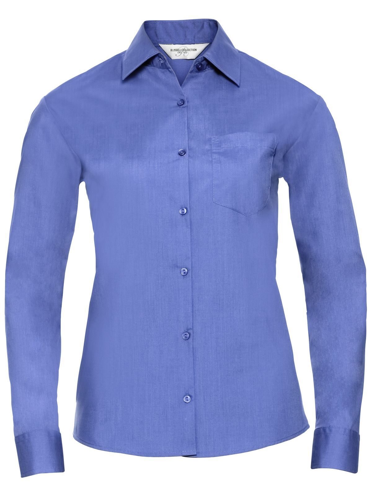 Klassisches Damen-Langarmhemd aus Baumwollmischgewebe - CP - Corporate Blue