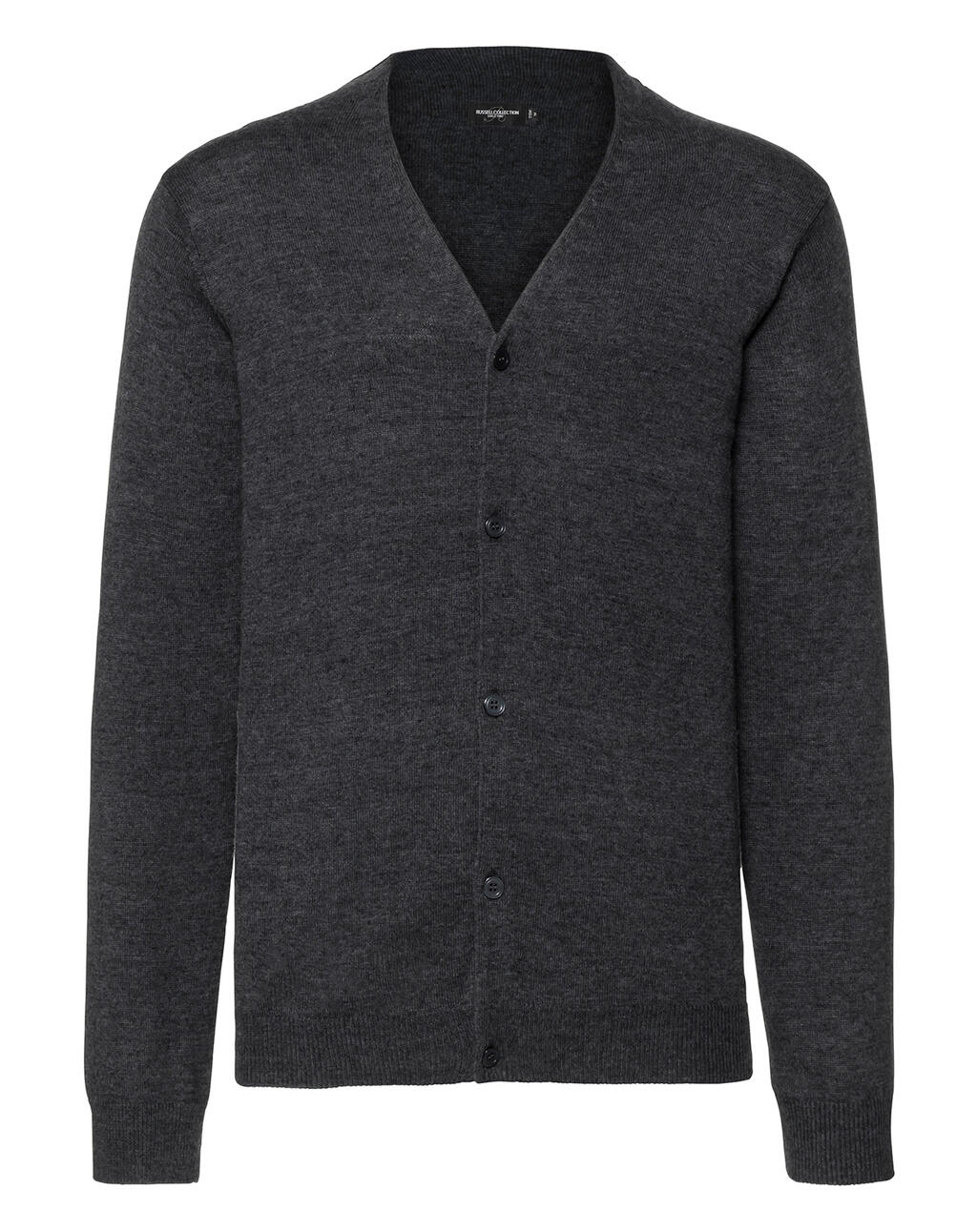 Herren-Strickjacke mit V-Ausschnitt - CM - Holzkohlemerel