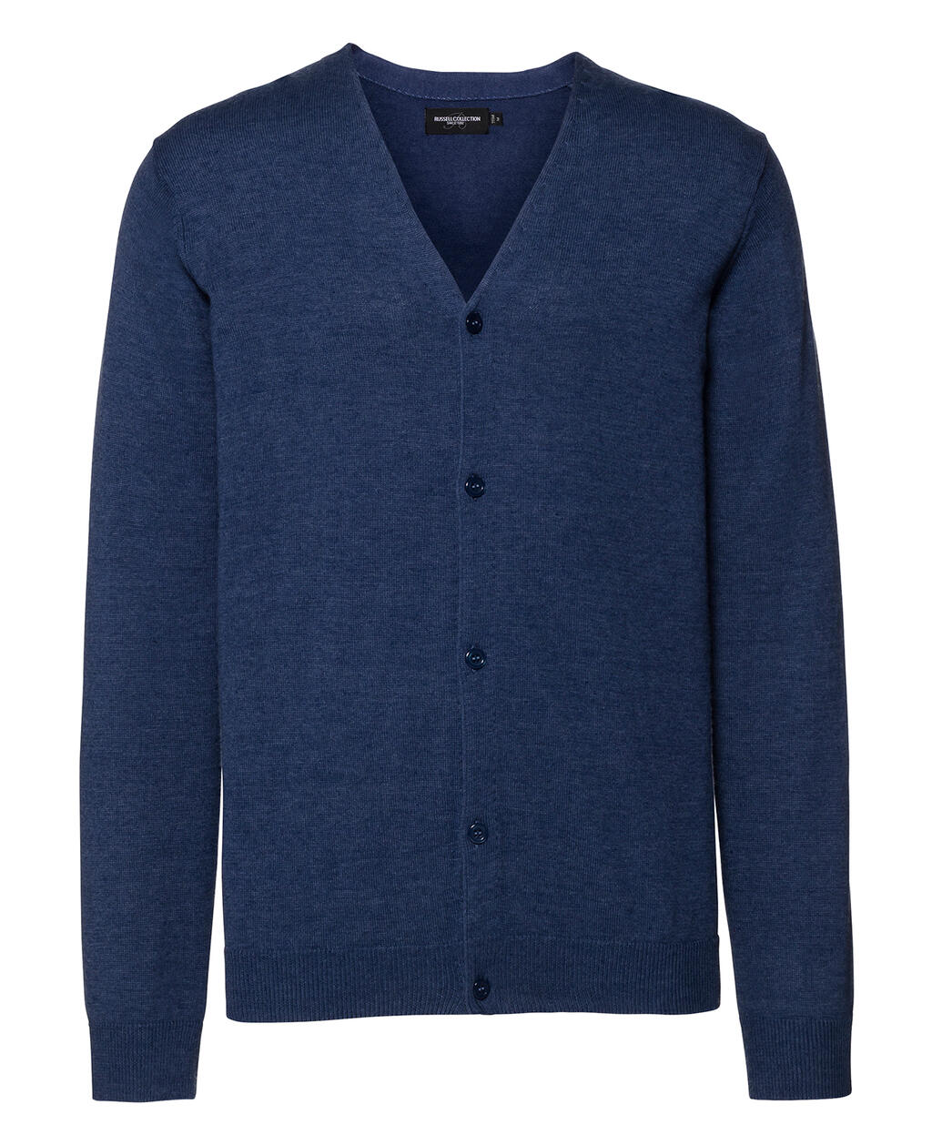 Herren-Strickjacke mit V-Ausschnitt - D2 - Denim Marl