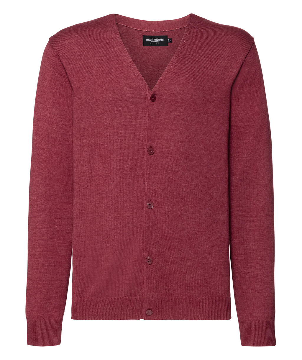 Herren-Strickjacke mit V-Ausschnitt - MC - Cranberry Mergel