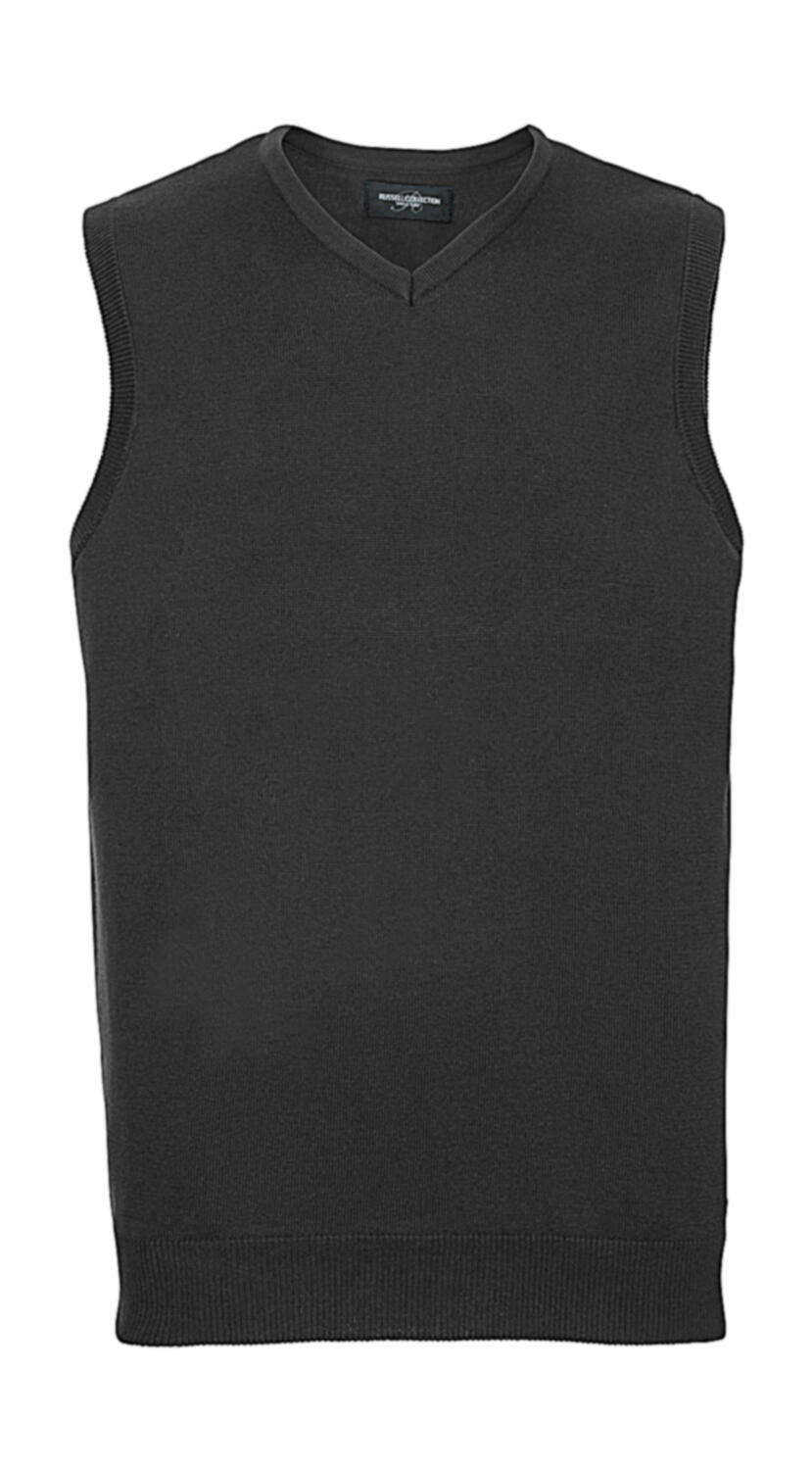 Ärmelloser Strickpullover für Herren mit V-Ausschnitt - CM - Holzkohlemerel