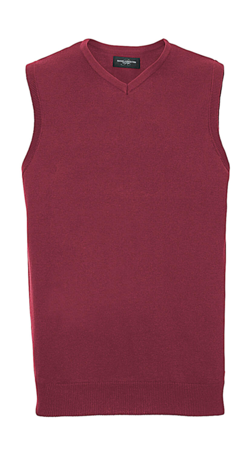 Ärmelloser Strickpullover für Herren mit V-Ausschnitt - MC - Cranberry Mergel