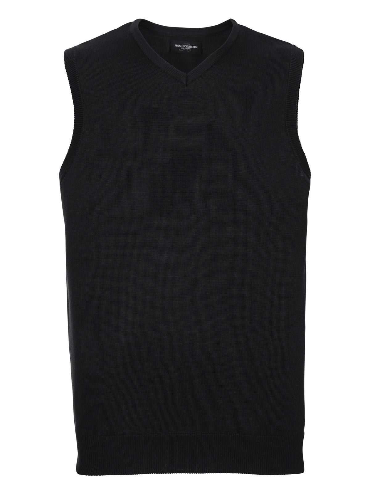 Ärmelloser Strickpullover für Herren mit V-Ausschnitt - 36 - Schwarz