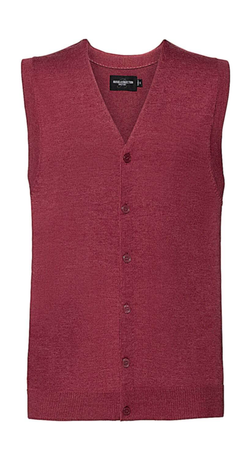 Herrenweste mit V-Ausschnitt - MC - Cranberry Mergel