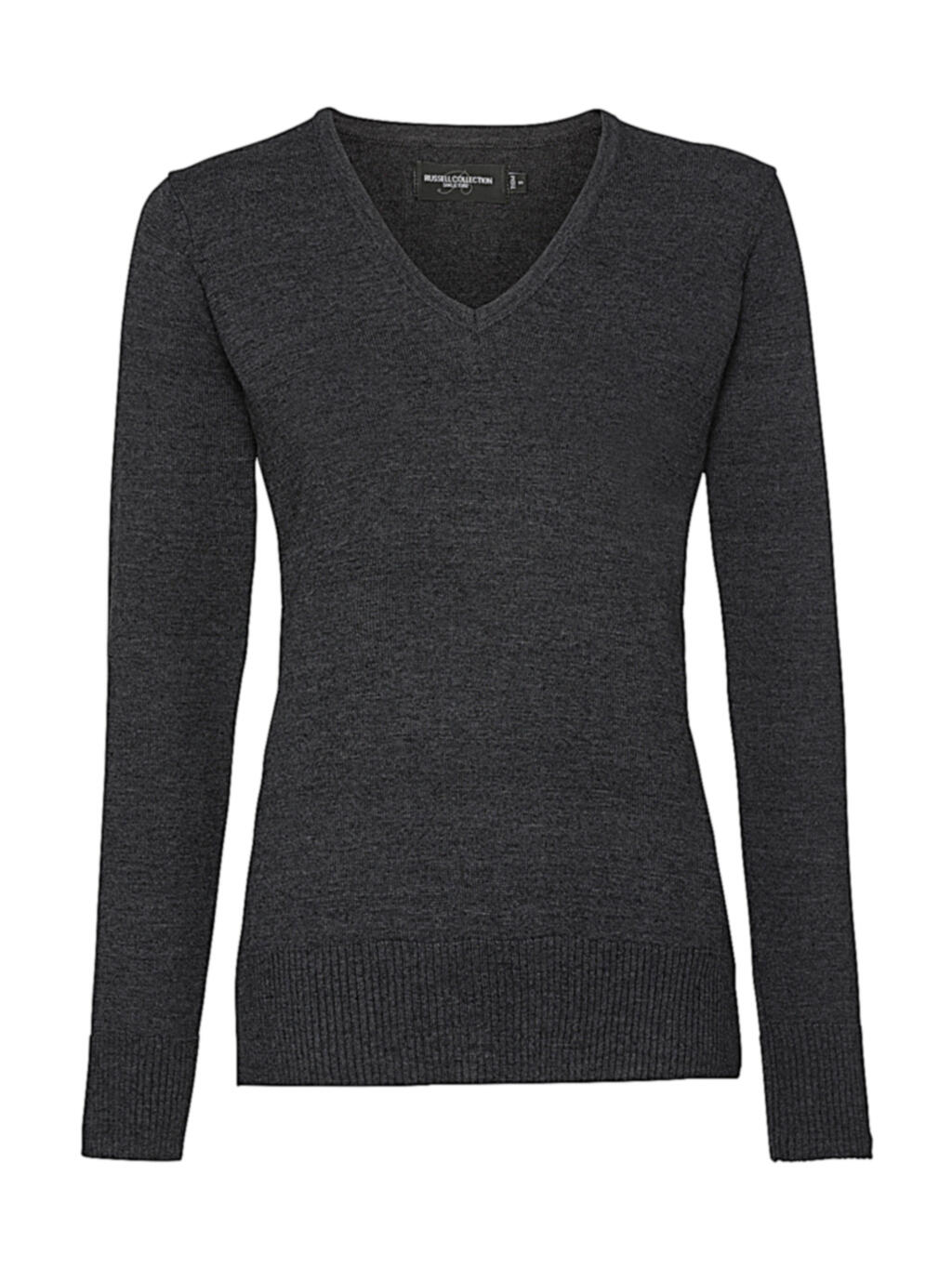 Damen-Strickpullover mit V-Ausschnitt - CM - Holzkohlemerel