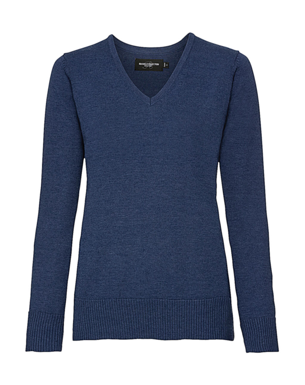 Damen-Strickpullover mit V-Ausschnitt - D2 - Denim Marl