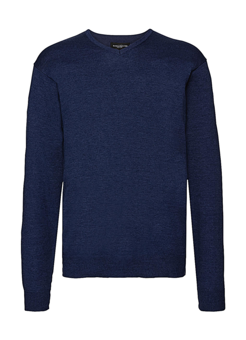 Herren-Strickpullover mit V-Ausschnitt - D2 - Denim Marl