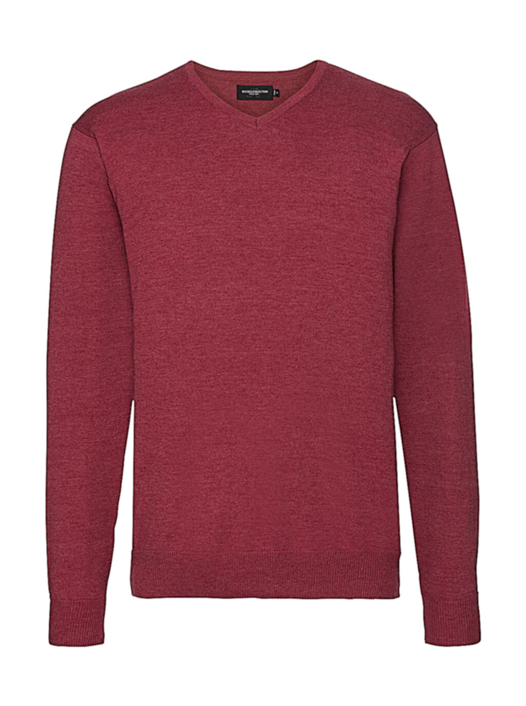 Herren-Strickpullover mit V-Ausschnitt - MC - Cranberry Mergel