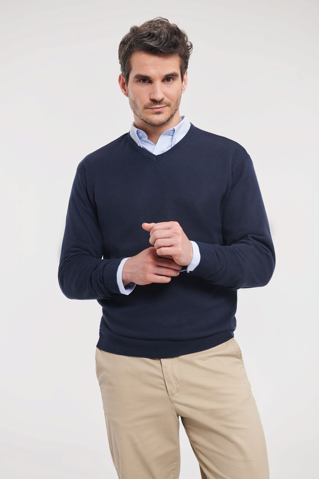 Herren-Strickpullover mit V-Ausschnitt