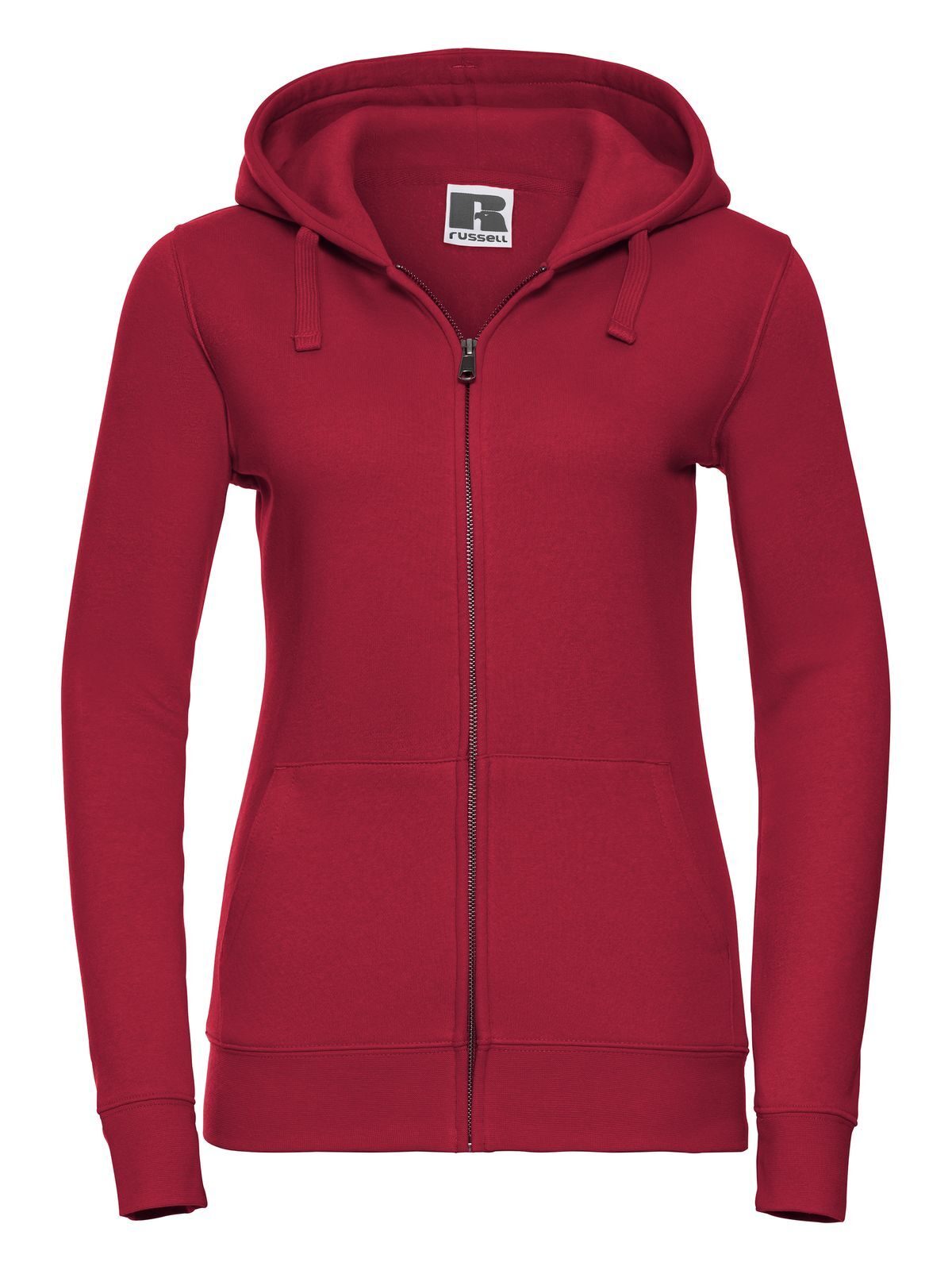 Authentische Damen-Kapuzenjacke mit Reißverschluss - CR - Klassisches Rot