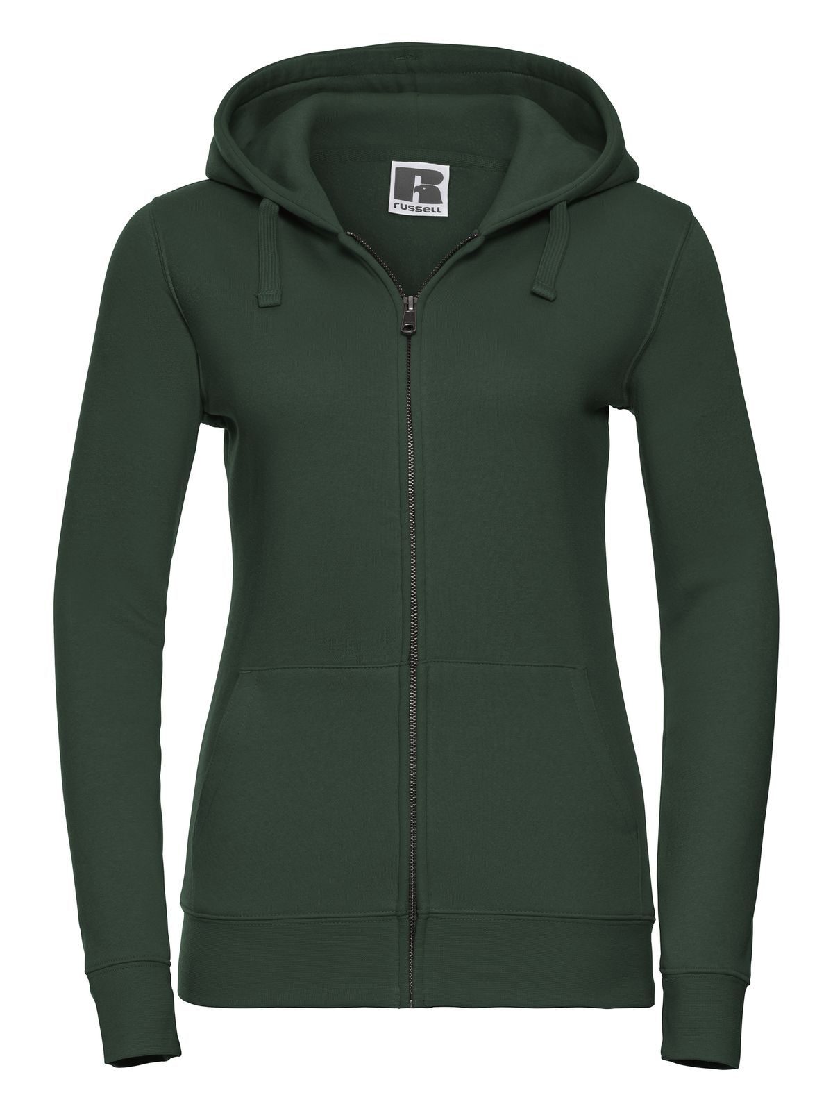 Authentische Damen-Kapuzenjacke mit Reißverschluss - 38 - Flaschengrün
