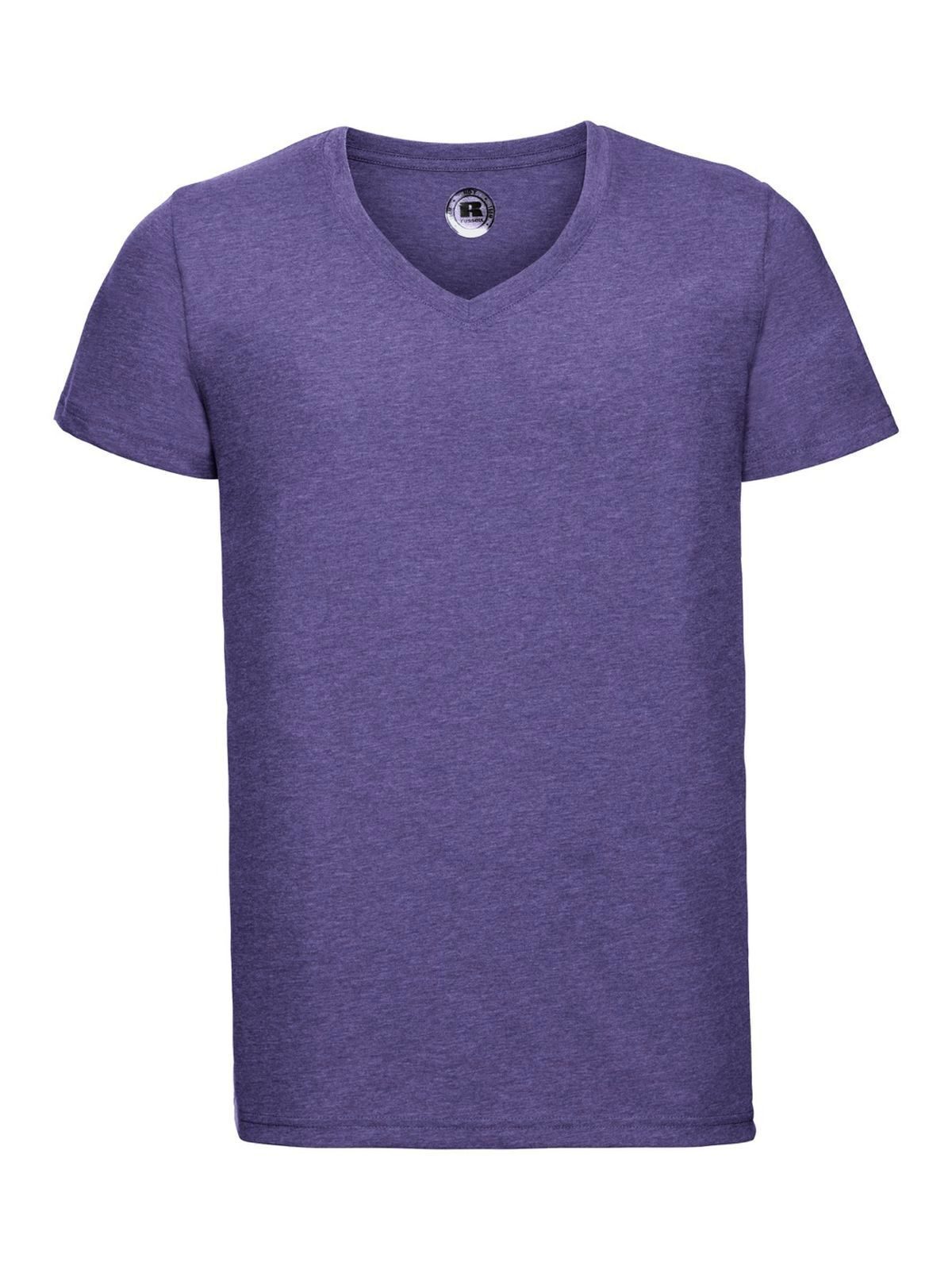 Herren-T-Shirt mit V-Ausschnitt und HD-Auflösung - PZ - Purpurmergel