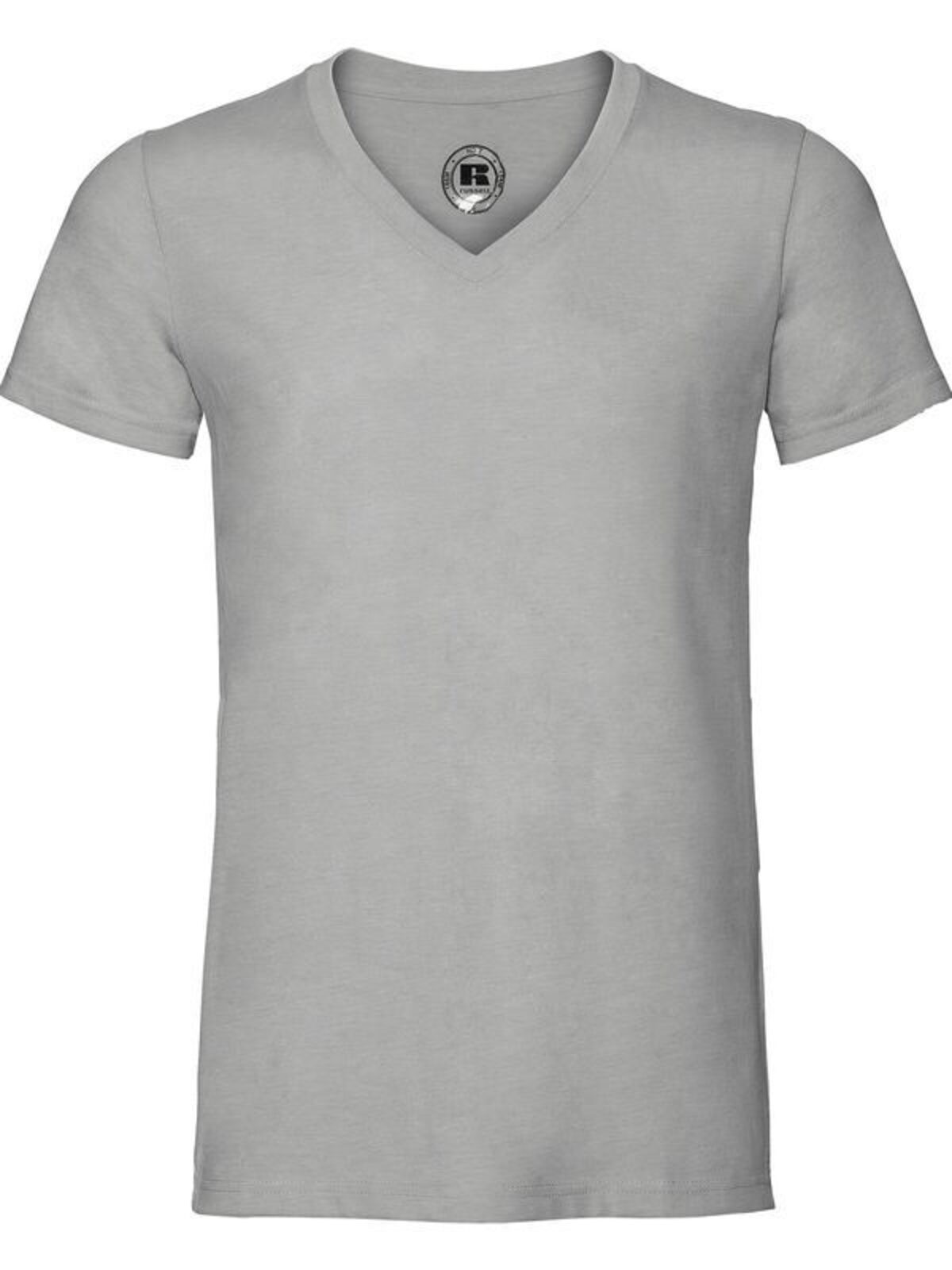 Herren-T-Shirt mit V-Ausschnitt und HD-Auflösung - S7 - Silbermergel
