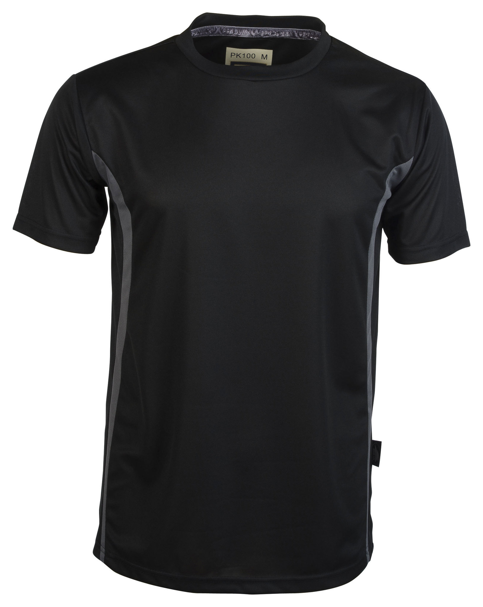 Sport-T-Shirt mit Kontrasteffekten, Größe M/C, 100 % Polyester, 140 g/m², Azurblau/Weiß, Größe S - BK - BK – Schwarz