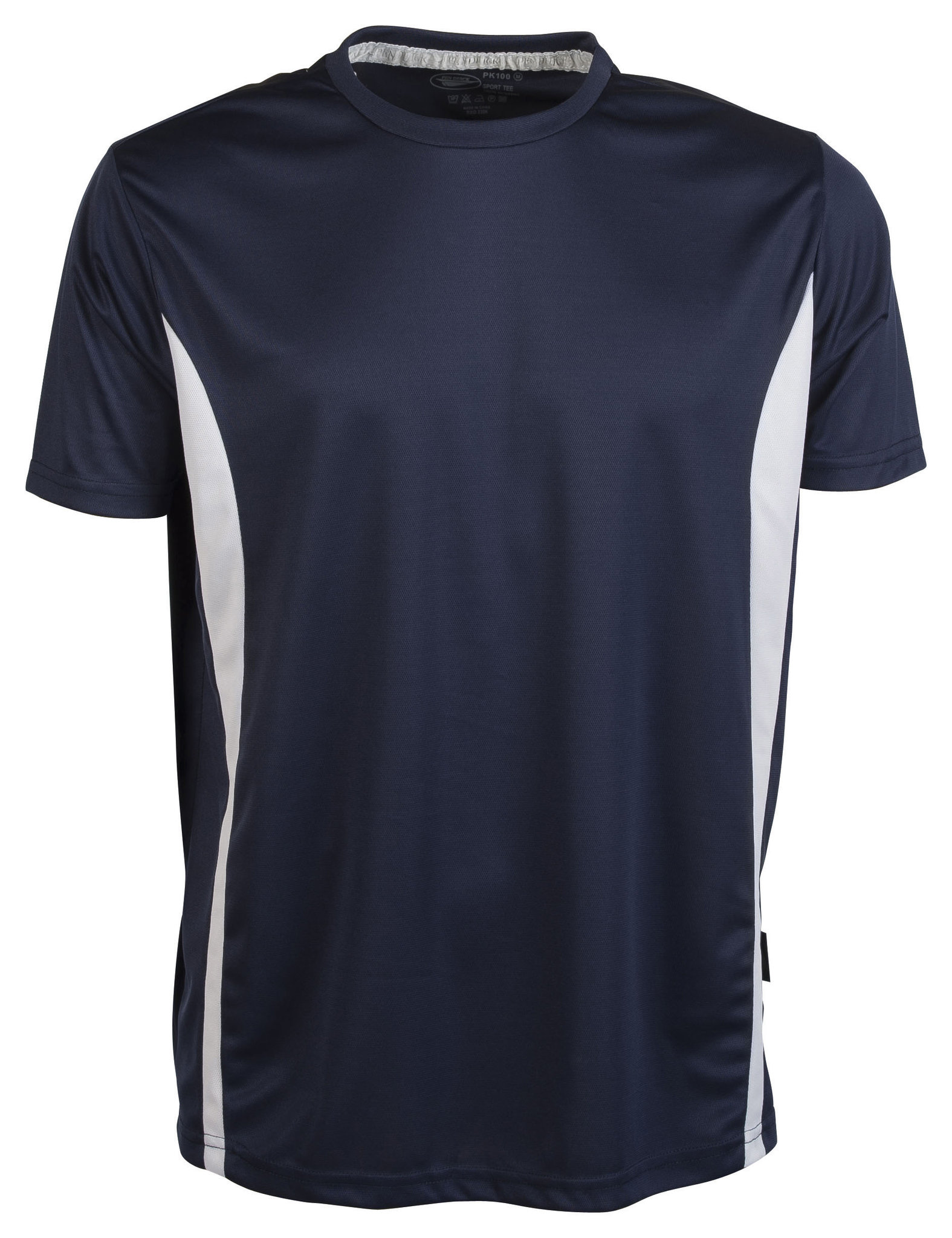 Sport-T-Shirt mit Kontrasteffekten, Größe M/C, 100 % Polyester, 140 g/m², Azurblau/Weiß, Größe S - NY - New York - Marine