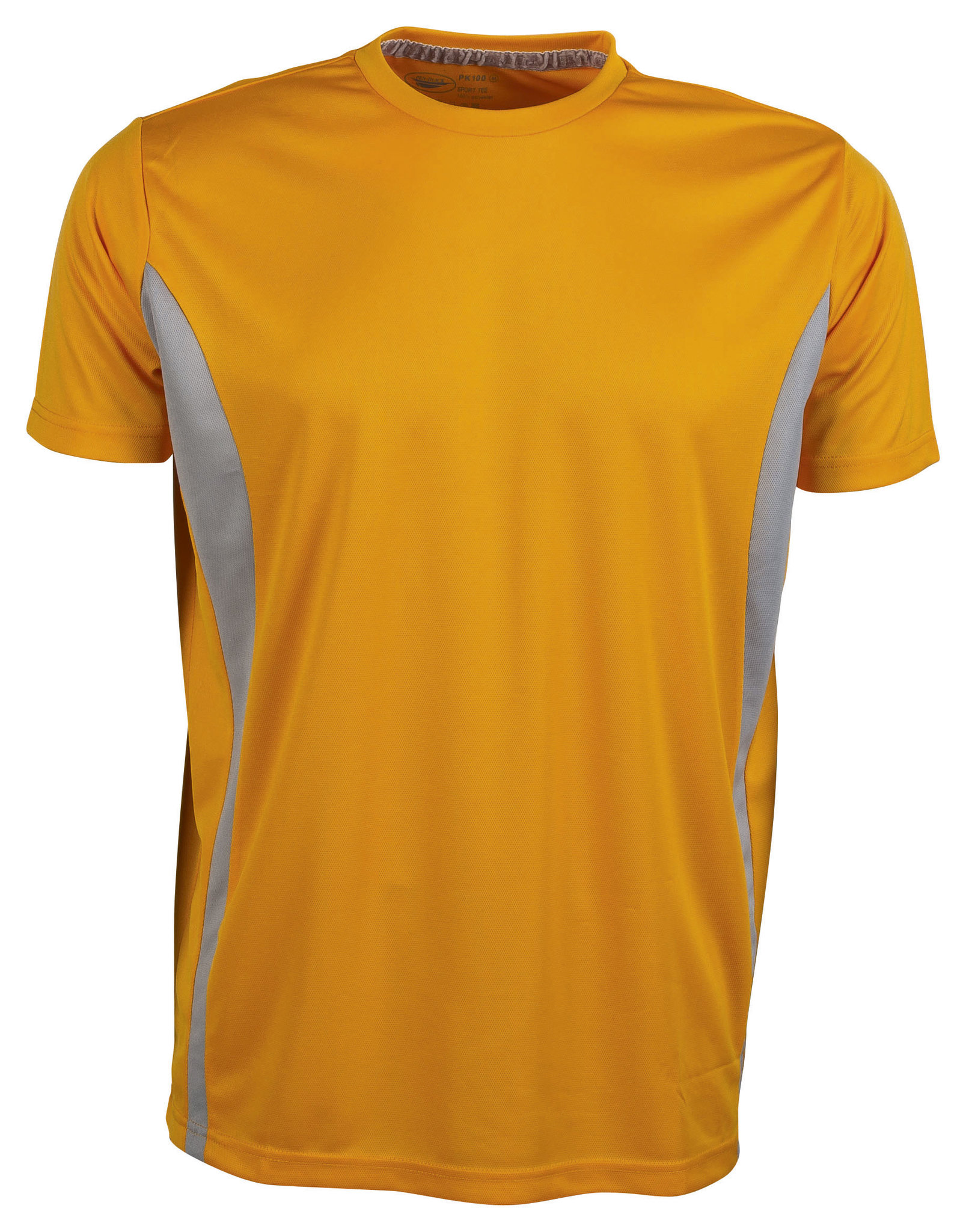 Sport-T-Shirt mit Kontrasteffekten, Größe M/C, 100 % Polyester, 140 g/m², Azurblau/Weiß, Größe S - OR - Orange