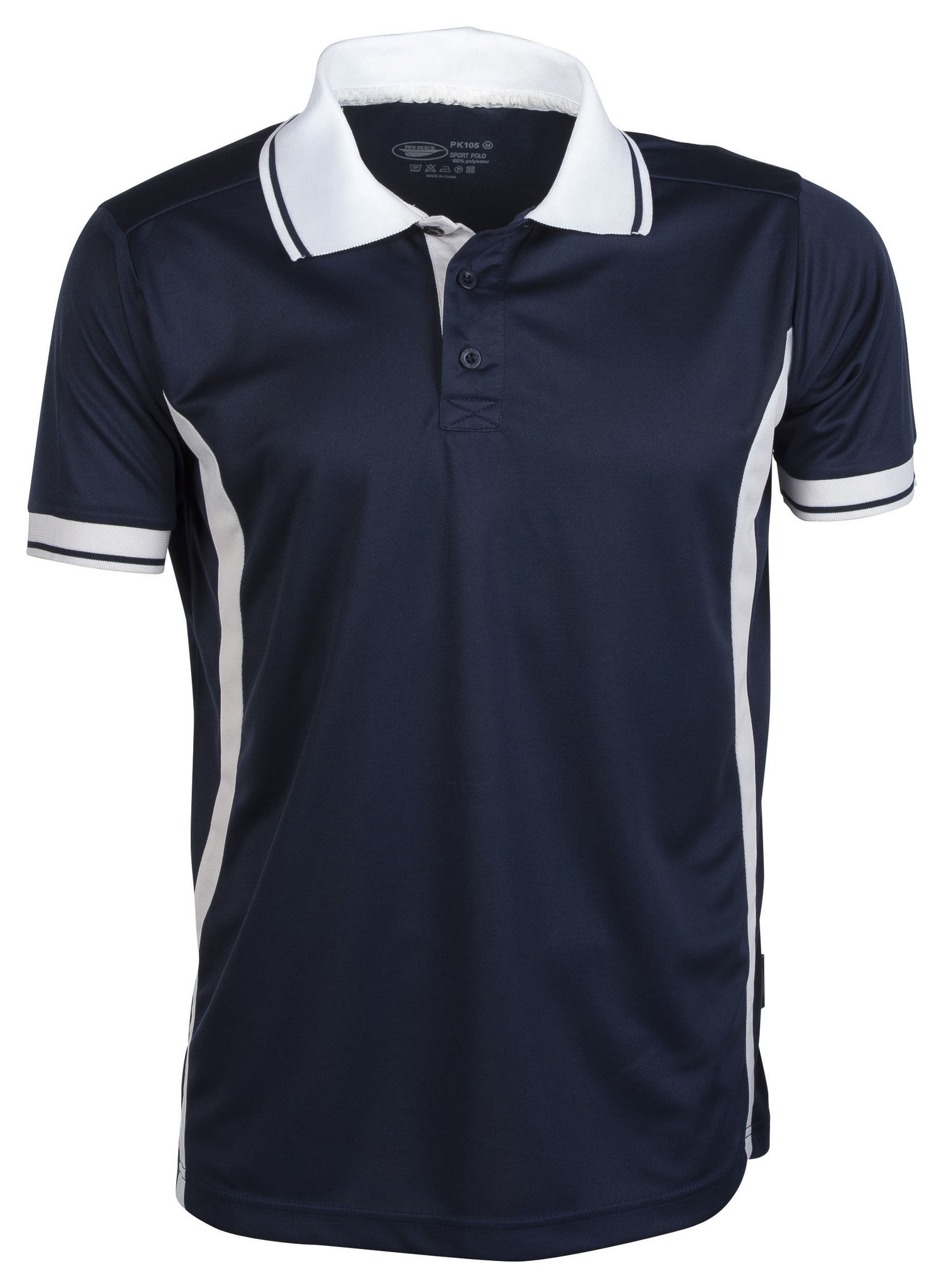 Sport Polo Contrast M/C 100% Polyester 140 g/m² Schwarz/Titan Größe S - NY - New York - Marine