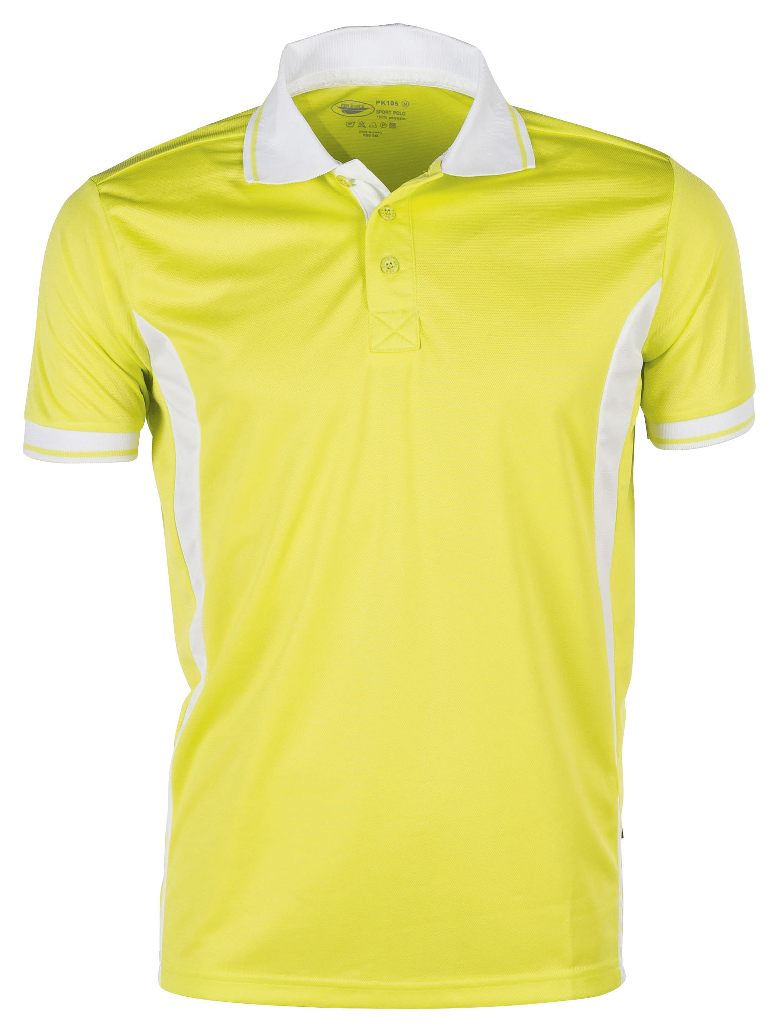 Sport Polo Contrast M/C 100% Polyester 140 g/m² Schwarz/Titan Größe S - LL - LL – Hellgrün/Weiß