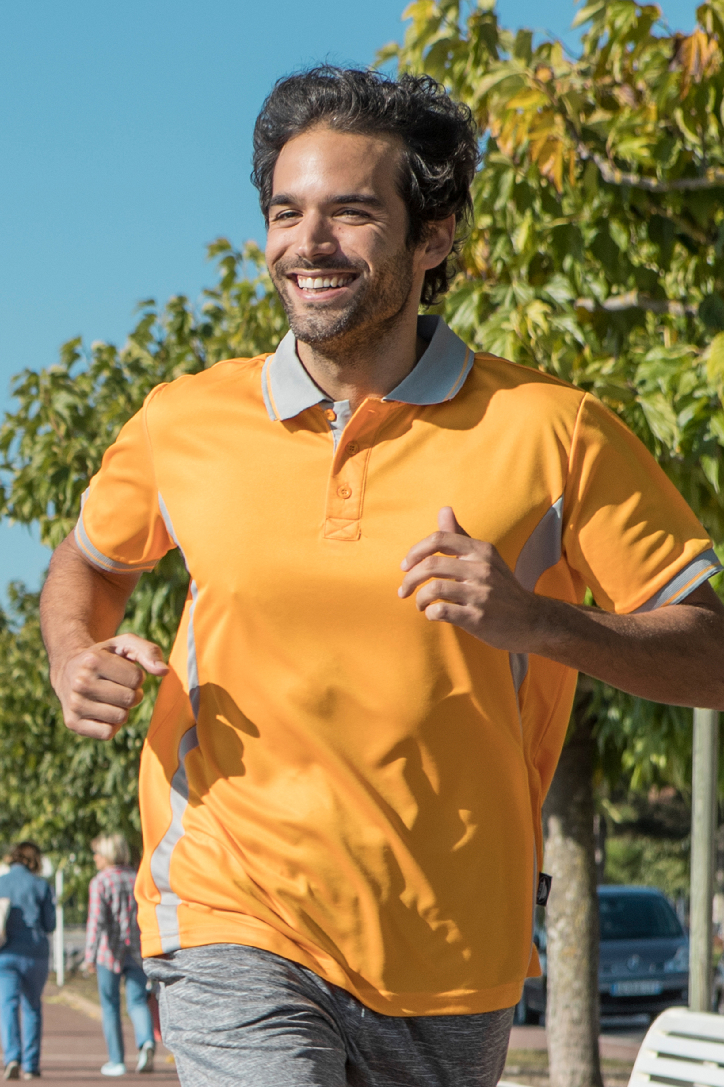 Sport Polo Contrast M/C 100% Polyester 140 g/m² Schwarz/Titan Größe S
