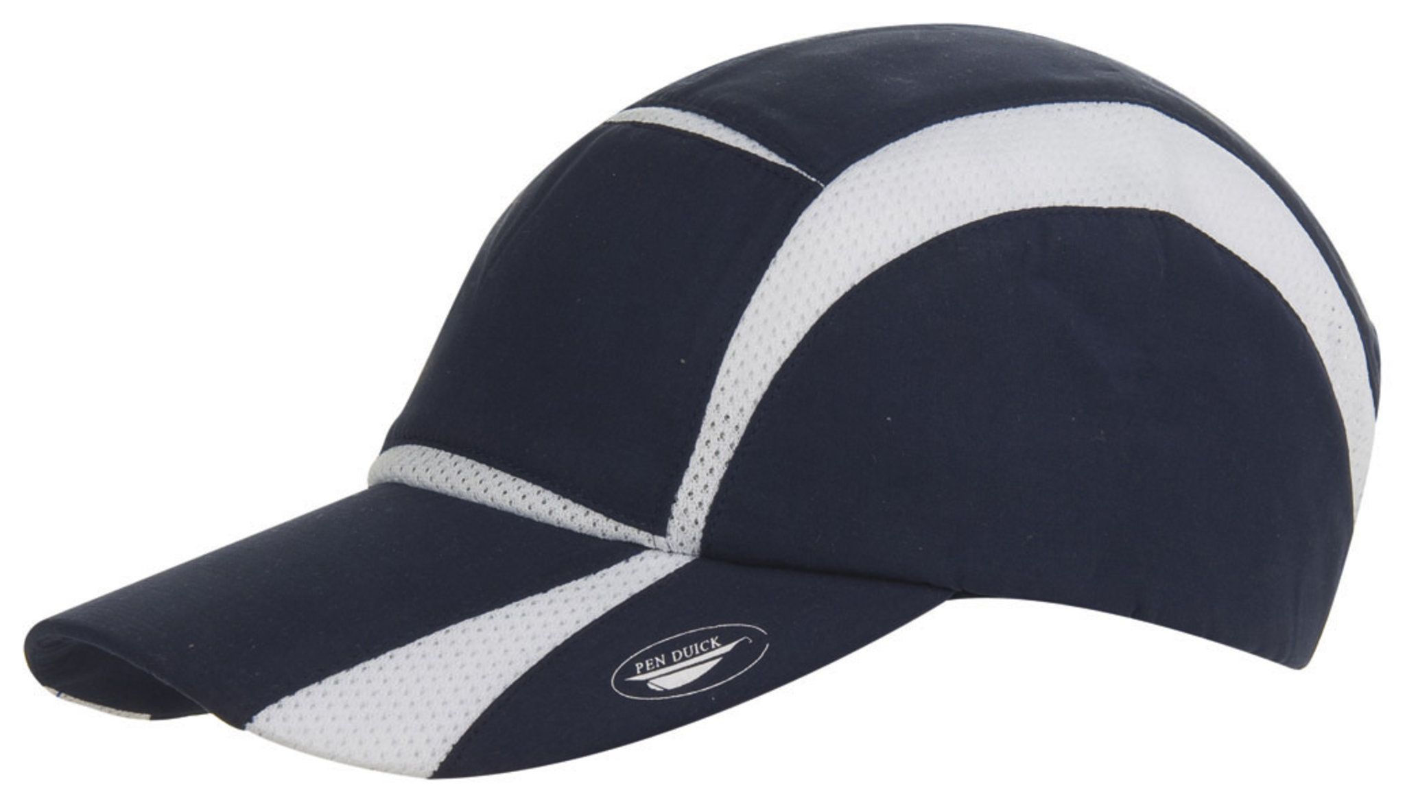 Sportkappe, 100 % atmungsaktives Polyester, Schwarz/Grau - NY - New York - Marine