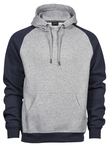 Zweifarbiger Kapuzenpullover - 203 - HEATHER NAVY - NAVY