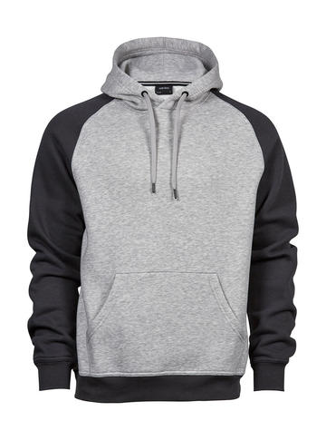 Zweifarbiger Kapuzenpullover - 155 - HEATHER-DUNKELGRAU