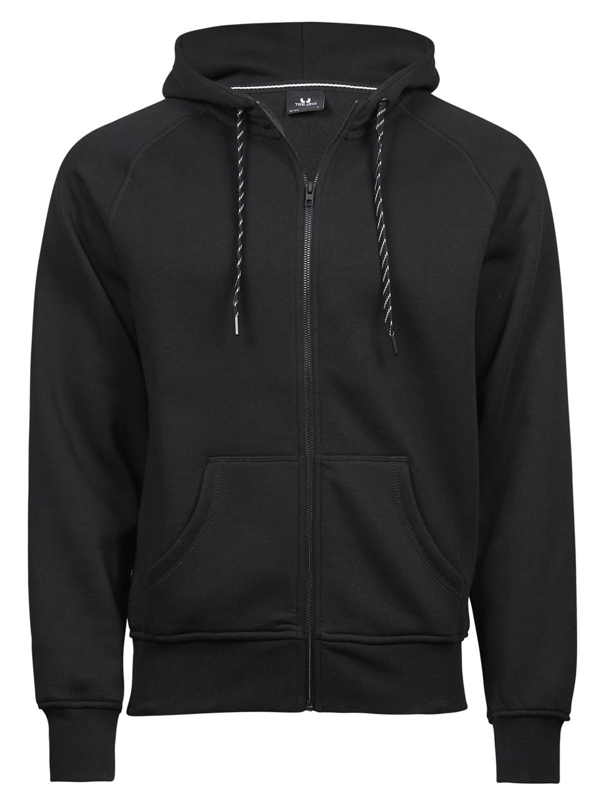 Herrenmode Kapuzenpullover mit durchgehendem Reißverschluss - BLK - Schwarz