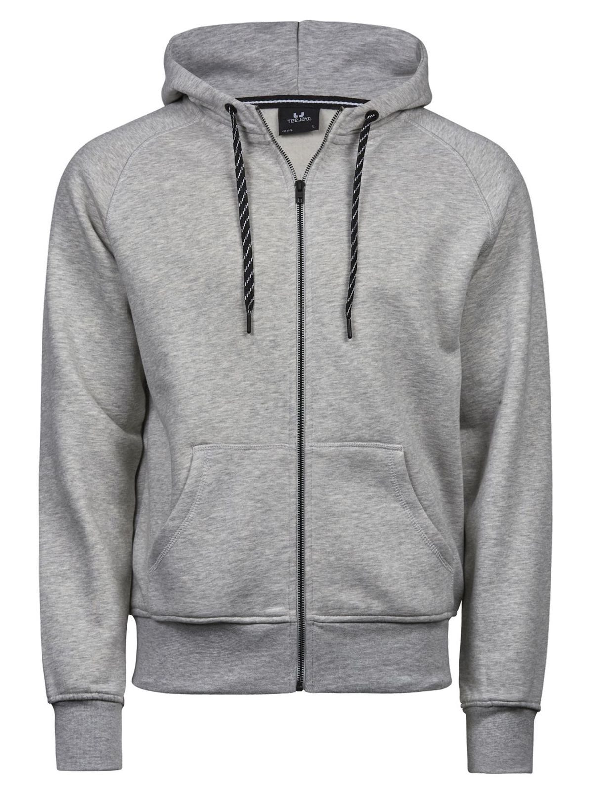 Herrenmode Kapuzenpullover mit durchgehendem Reißverschluss - Heidegrau