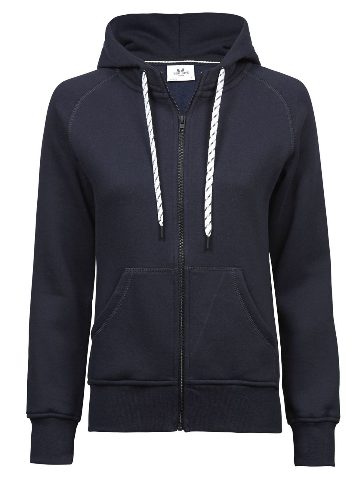 Damenmode Kapuzenpullover mit durchgehendem Reißverschluss - NVY - Marine
