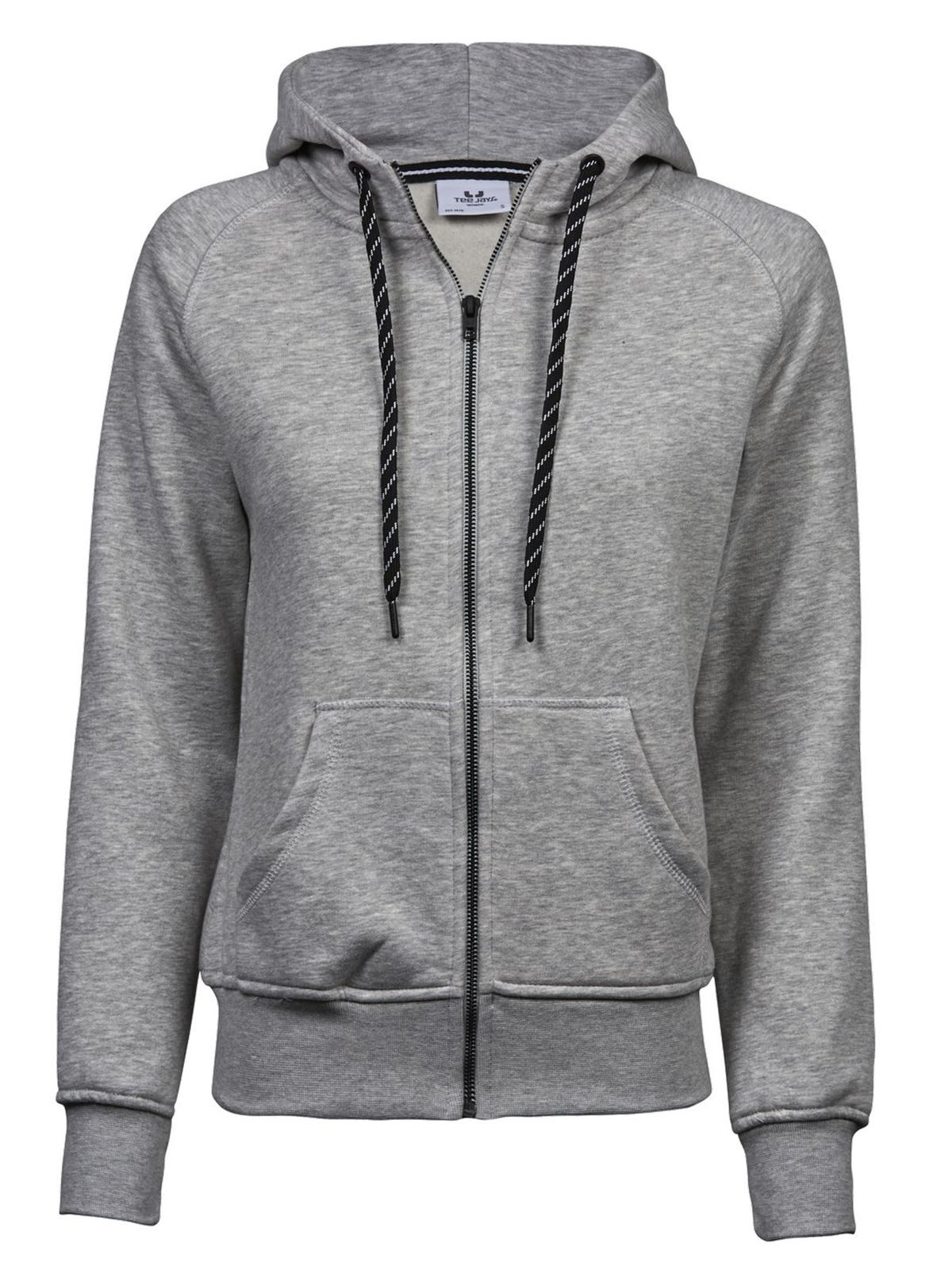 Damenmode Kapuzenpullover mit durchgehendem Reißverschluss - Heidegrau