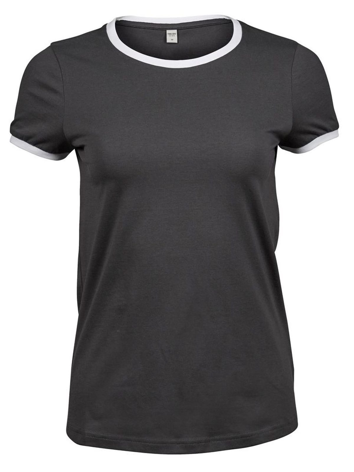 Damen-Ringer-T-Shirt - Dunkelgrau/Weiß