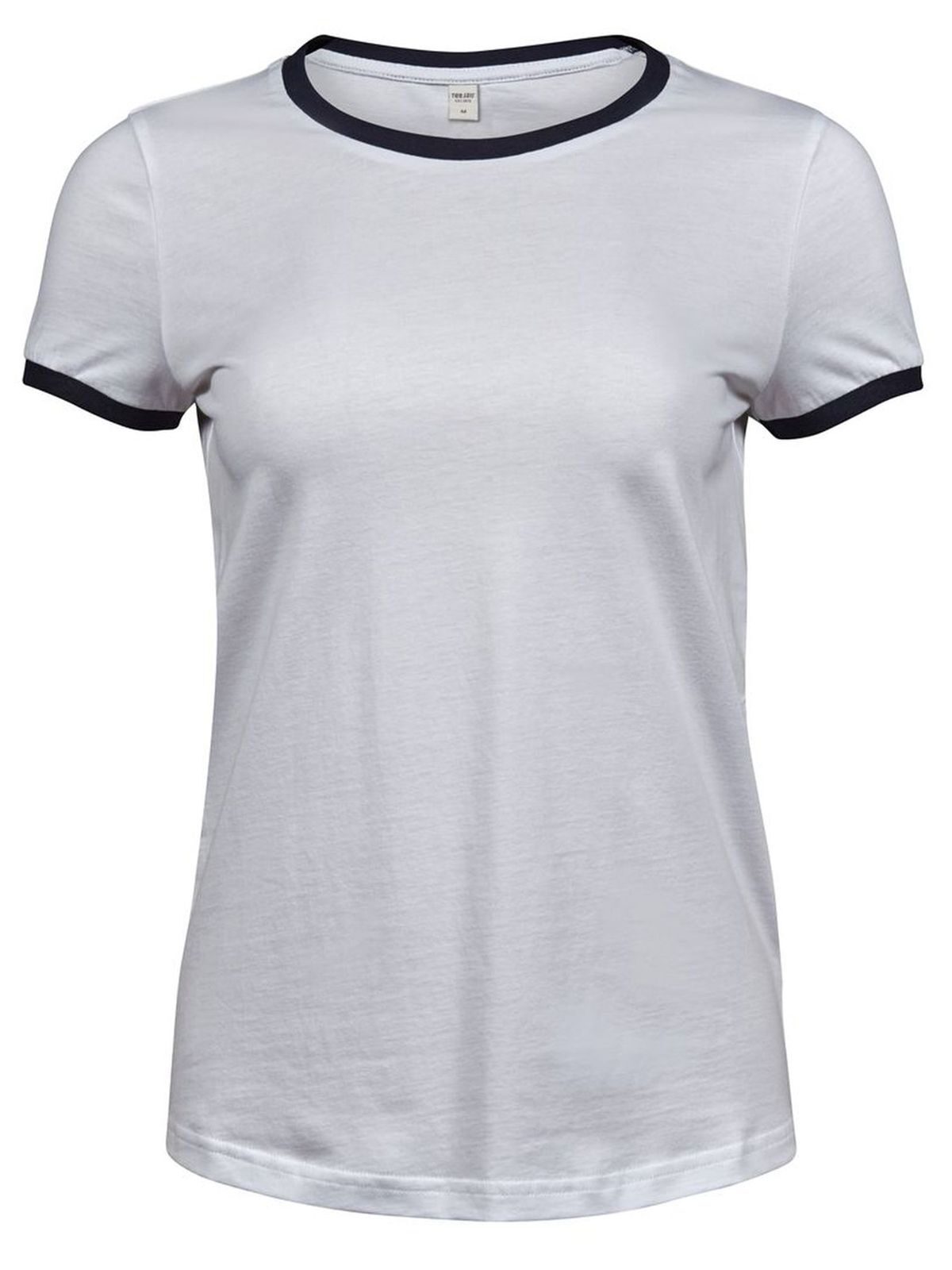 Damen-Ringer-T-Shirt - Weiß/Marineblau