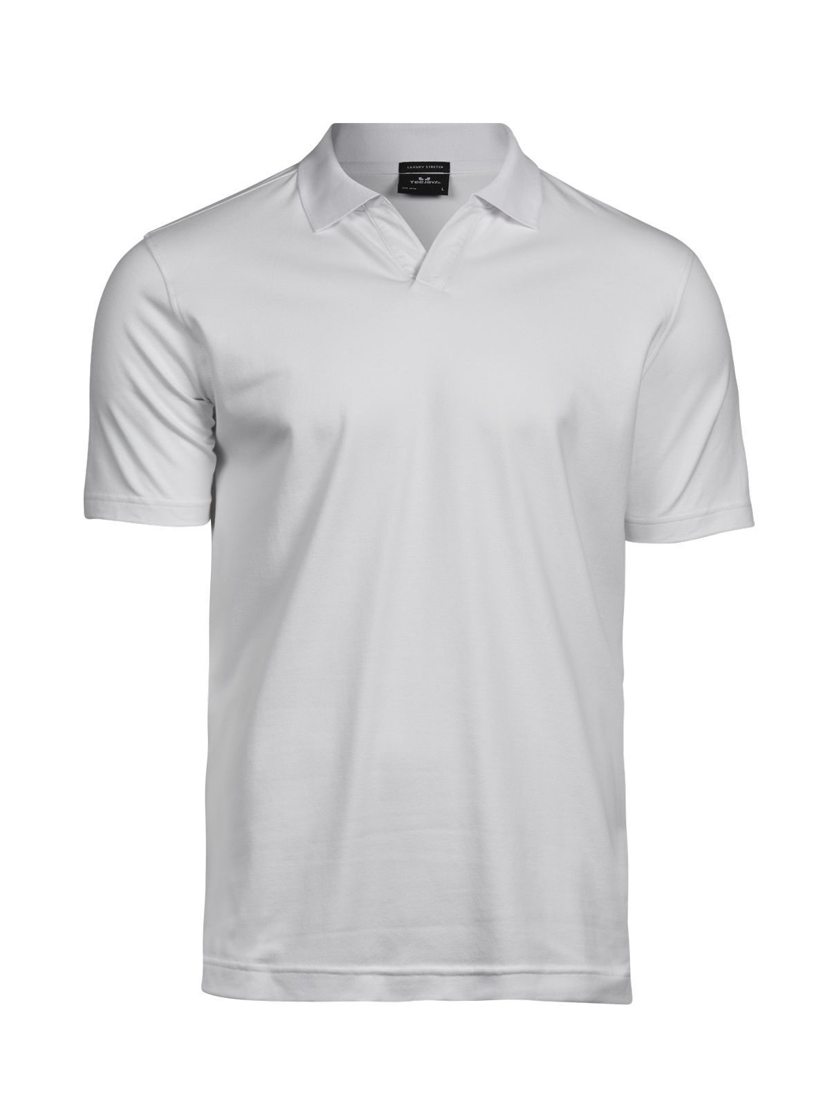 Luxuriöses Stretch-Polohemd mit V-Ausschnitt - WHT - Weiß