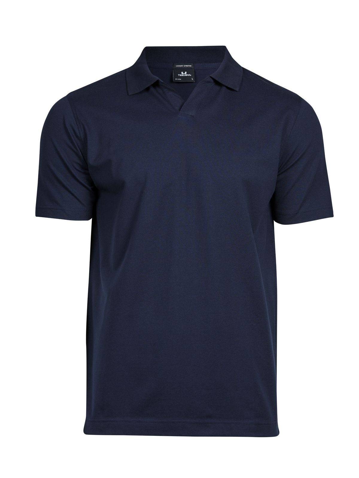 Luxuriöses Stretch-Polohemd mit V-Ausschnitt - NVY - Marine