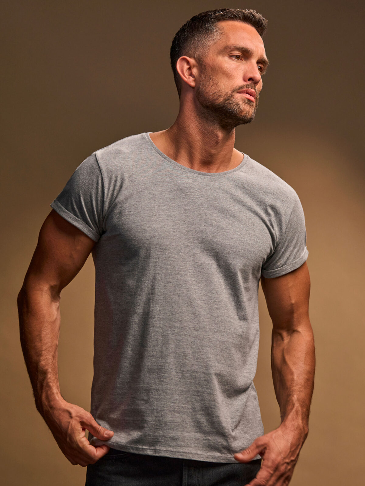 Herren-T-Shirt zum Hochkrempeln