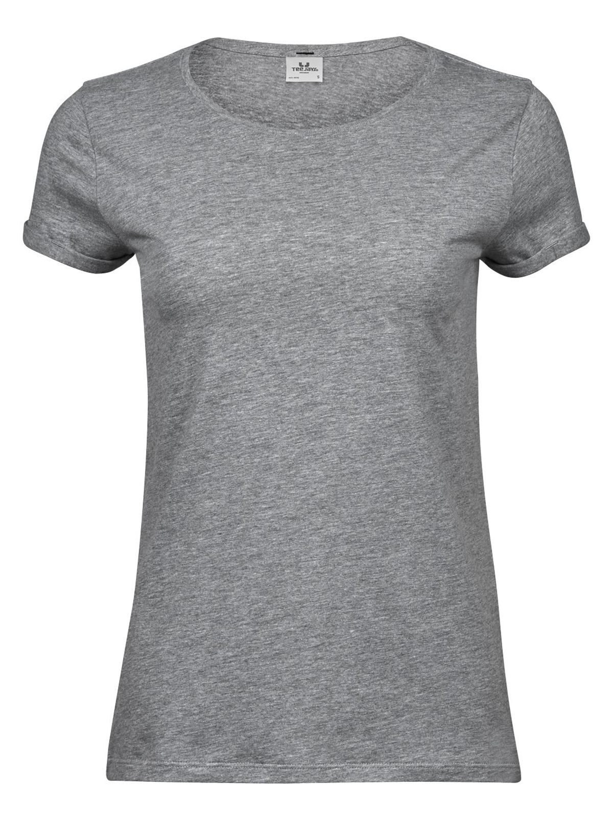 Damen-Roll-Up-T-Shirt - Heidegrau