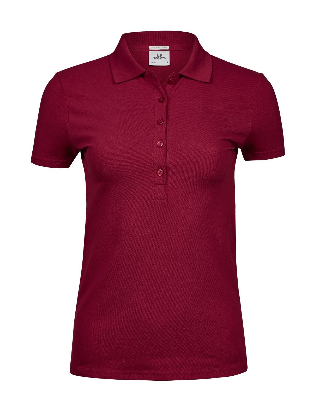 Luxuriöses Stretch-Polohemd für Damen - Tiefrot