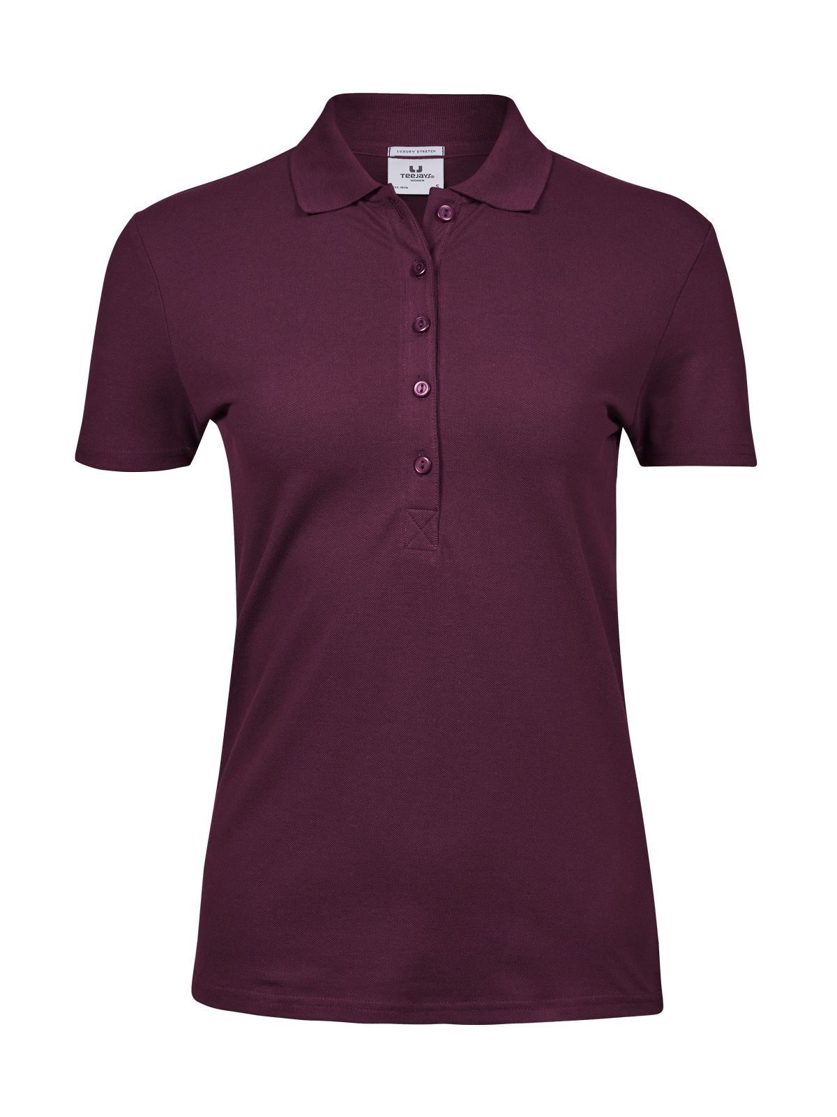 Luxuriöses Stretch-Polohemd für Damen - Wein