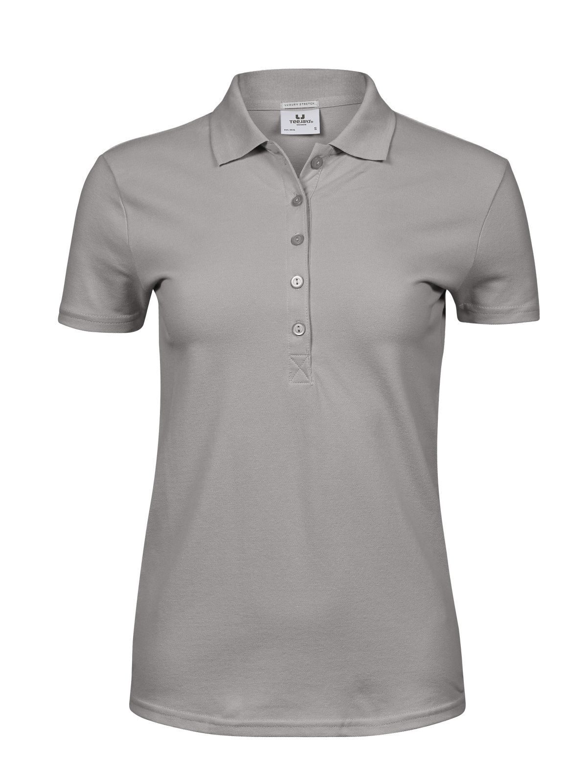 Luxuriöses Stretch-Polohemd für Damen - Stein