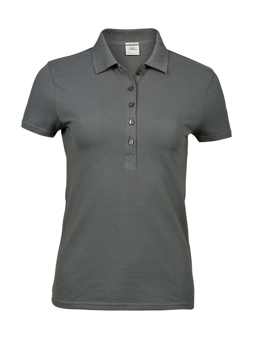 Luxuriöses Stretch-Polohemd für Damen - Pudergrau