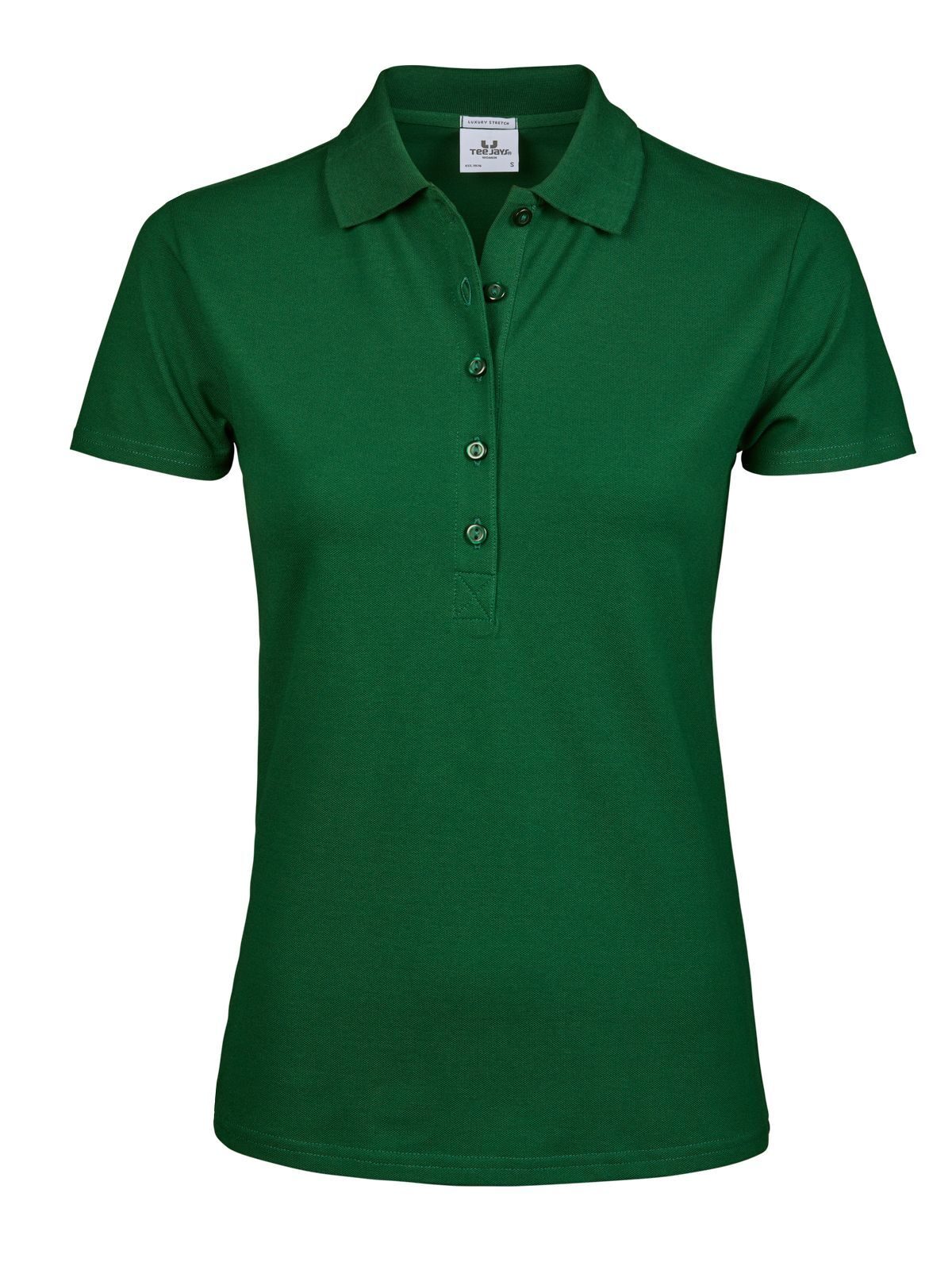 Luxuriöses Stretch-Polohemd für Damen - Waldgrün