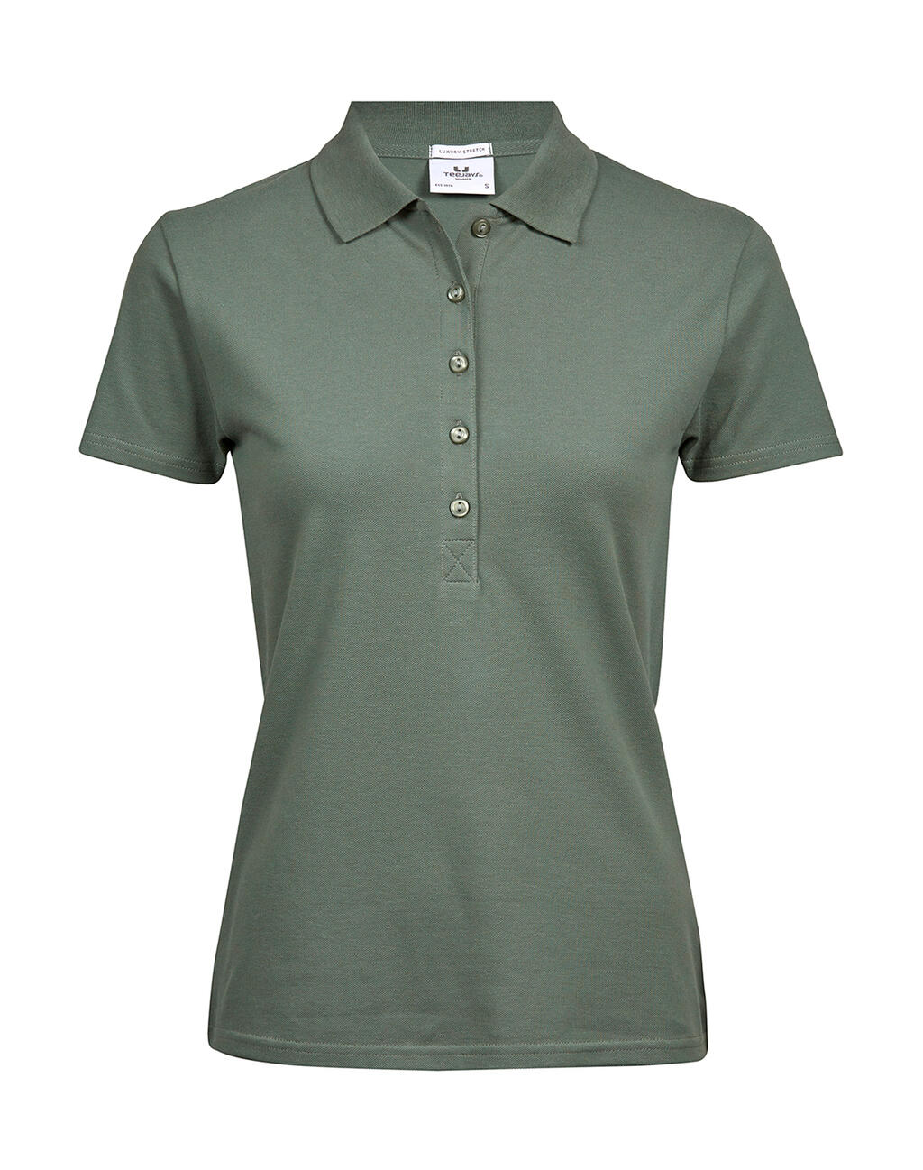 Luxuriöses Stretch-Polohemd für Damen - Blattgrün