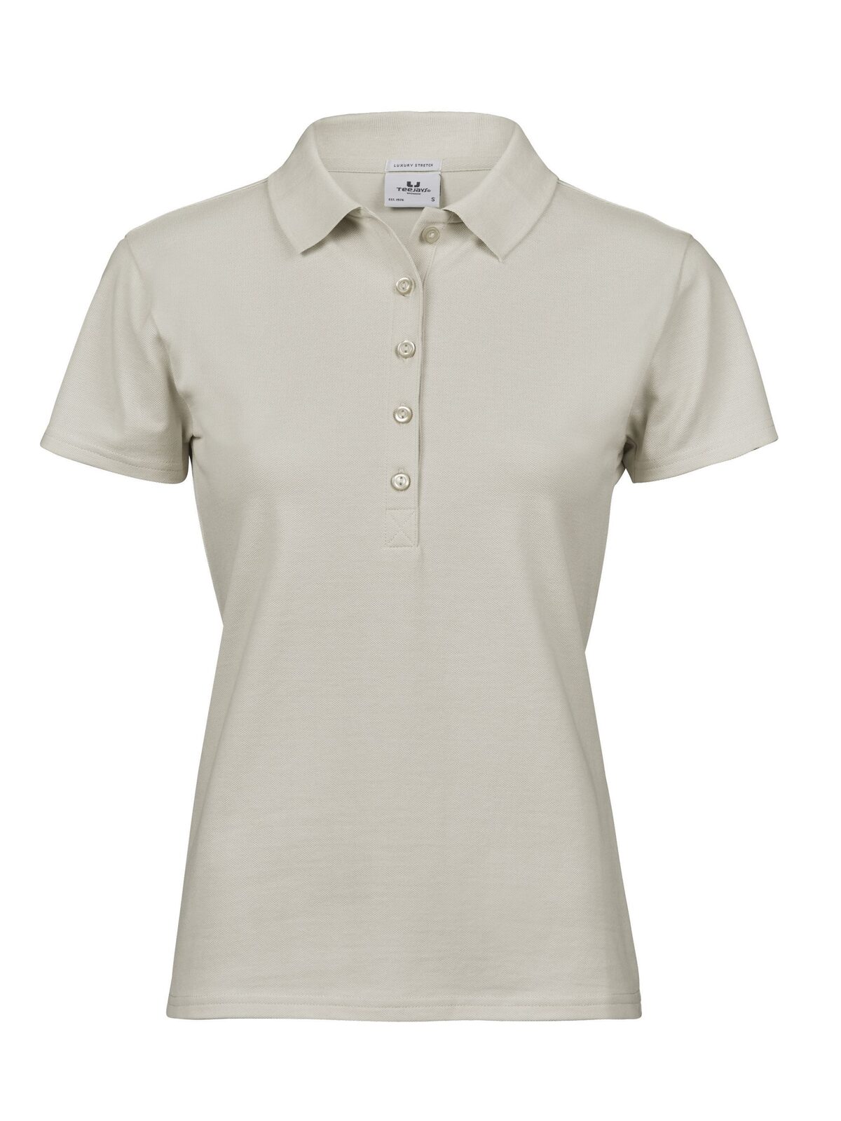Luxuriöses Stretch-Polohemd für Damen - Zement