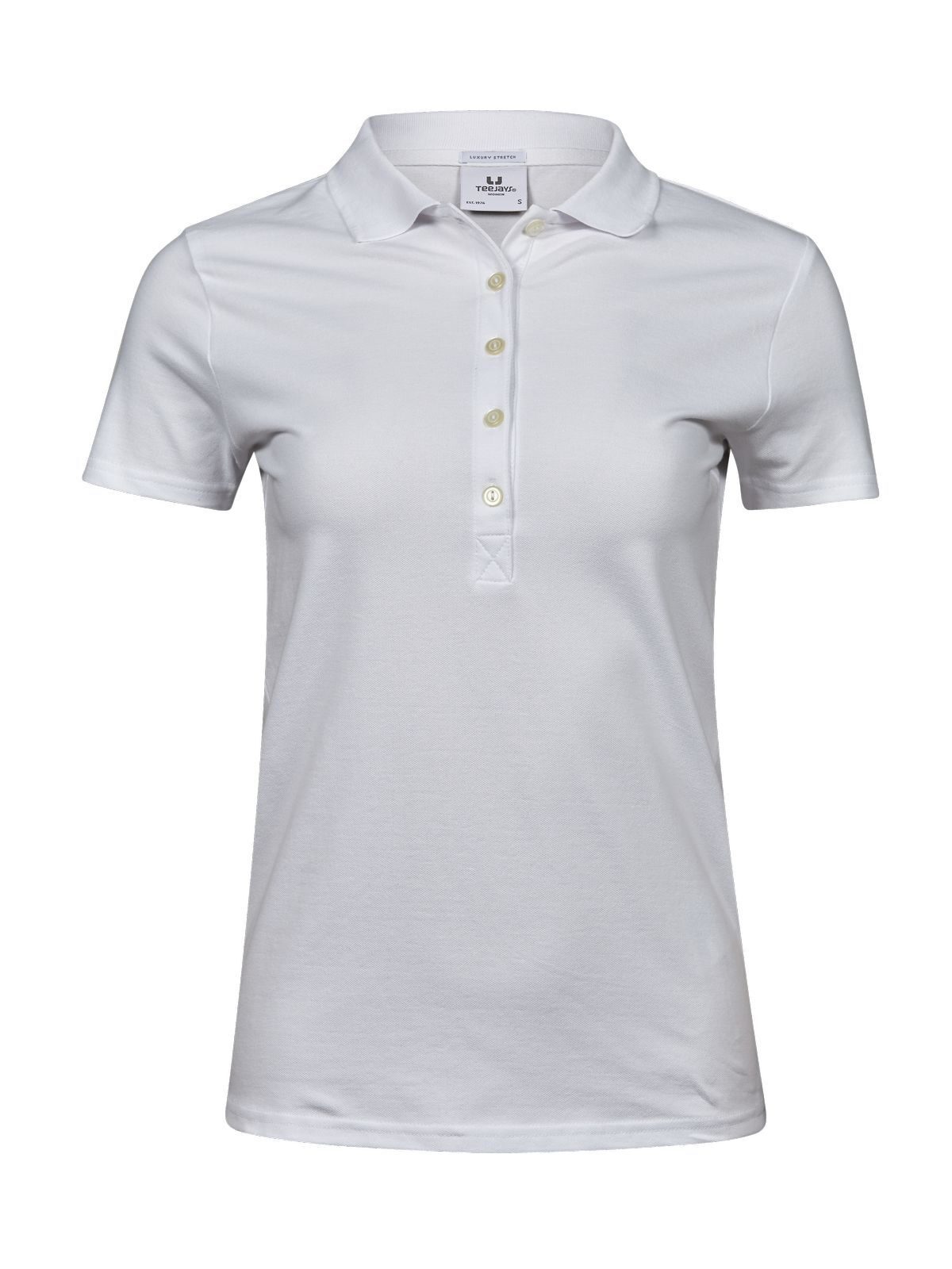 Luxuriöses Stretch-Polohemd für Damen - WHT - Weiß