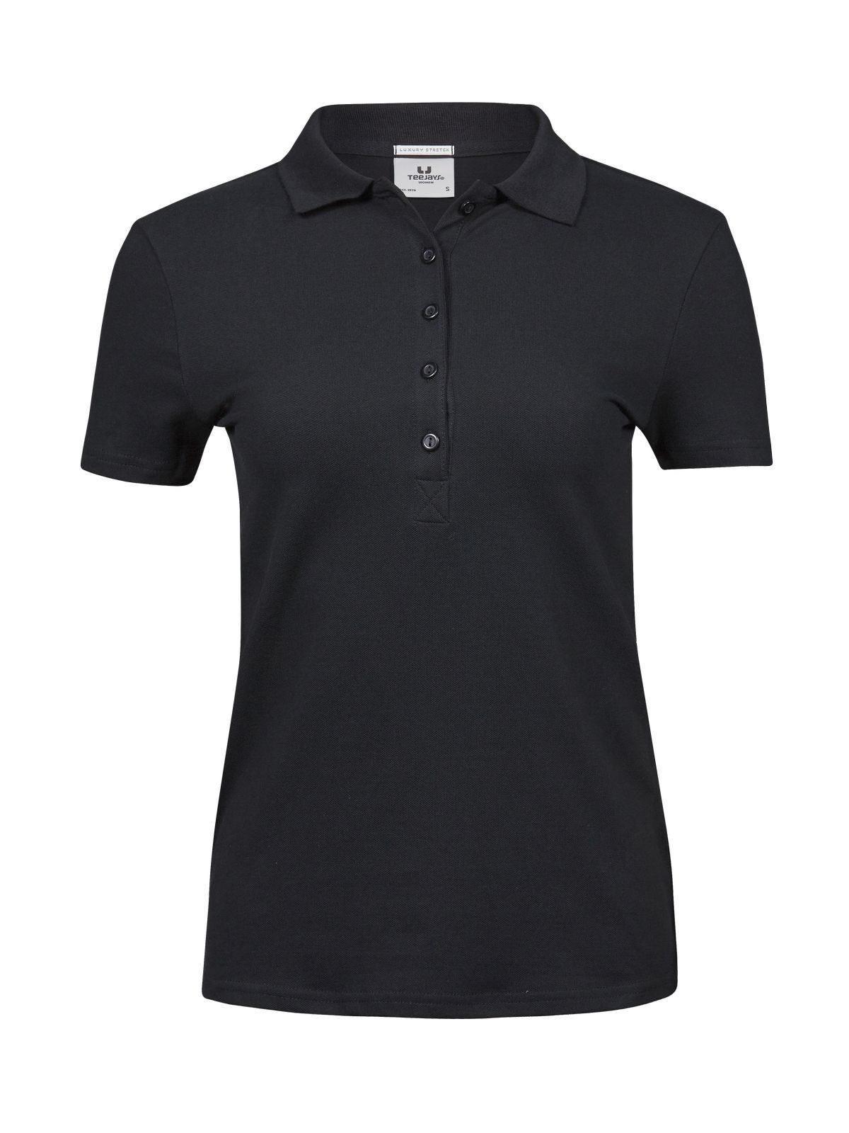 Luxuriöses Stretch-Polohemd für Damen - BLK - Schwarz