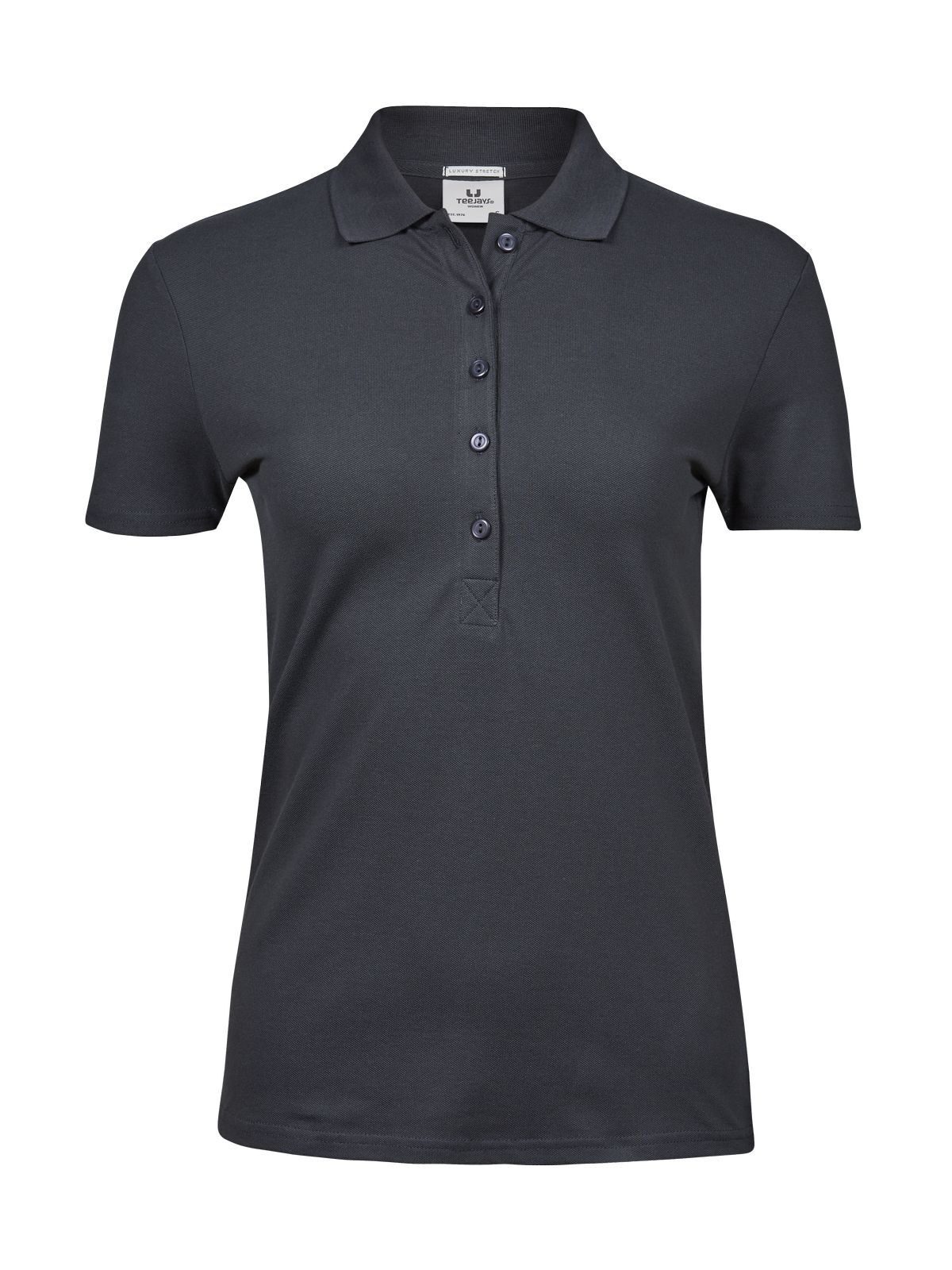 Luxuriöses Stretch-Polohemd für Damen - Dunkelgrau